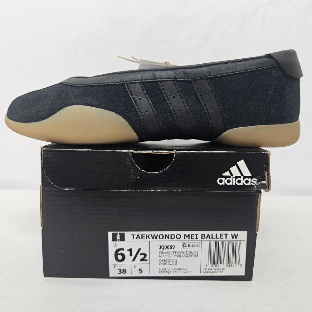 Adidas Taekwondo Mei Ballet Sneakers JQ0669 Black Suede Gum Women's Size 6.5